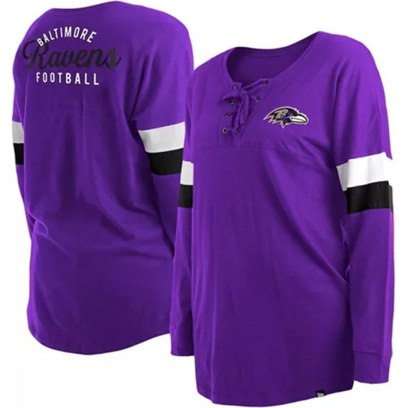 NFL Team Apparel Ravens Football Lace Up Long Sleeve T-Shirt 3X NWT‎ - Picture 1 of 10